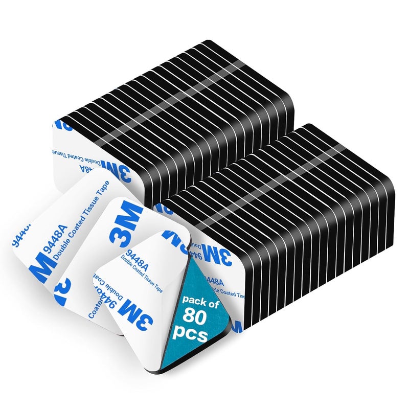 Godmony Double Sided Tape HeavyDuty,Double Sided Tape for Walls,80Pcs Oval 1.57" x 1.18" 2 Sided Sticky Waterproof Pads,Super Strong Removable Double-Sided Foam, Mounting Black Tape for Hanging - Image 1